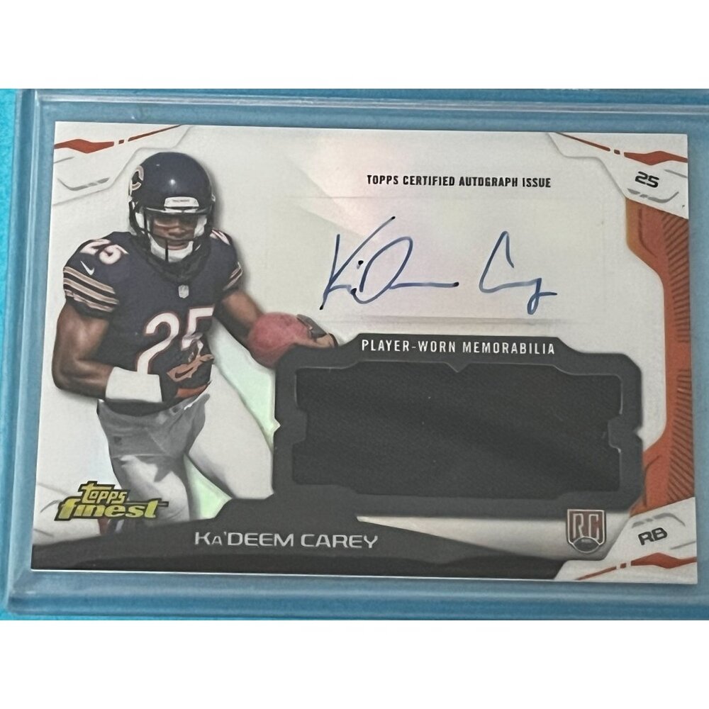 2014 Topps Finest Auto Jumbo Relics Ka'Deem Carey #AJR-KC Rookie Auto RC Arizona